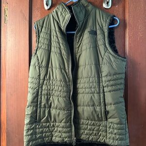 The North Face Forest Green Reversible Quilted Vest